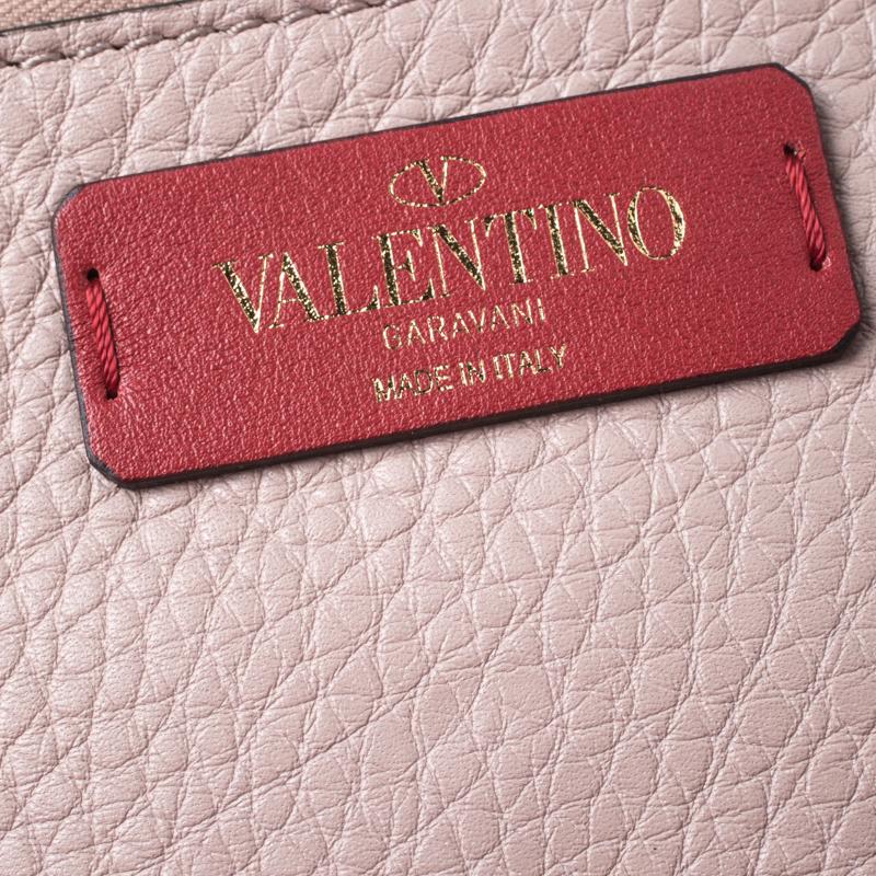 Valentino Powder Pink Leather Small Rockstud Bucket Bag 4