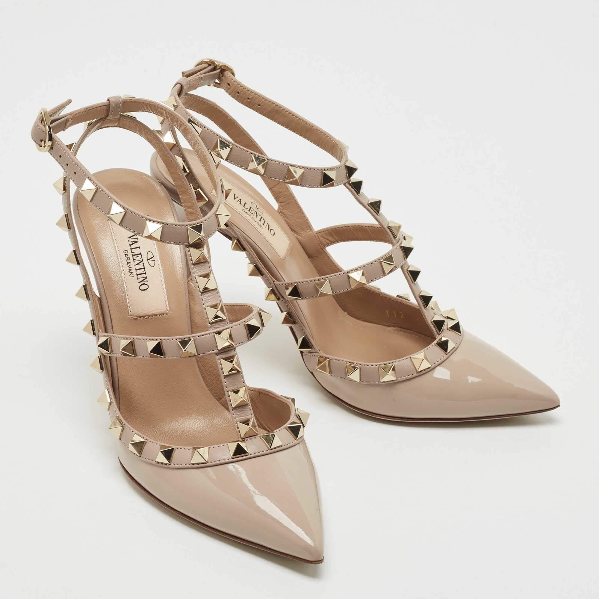 rockstud strappy pointed toe pump