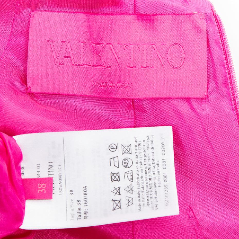 VALENTINO PPink 2022 pink virgin wool silk dipped bow back mini dress IT38 XS en venta 4