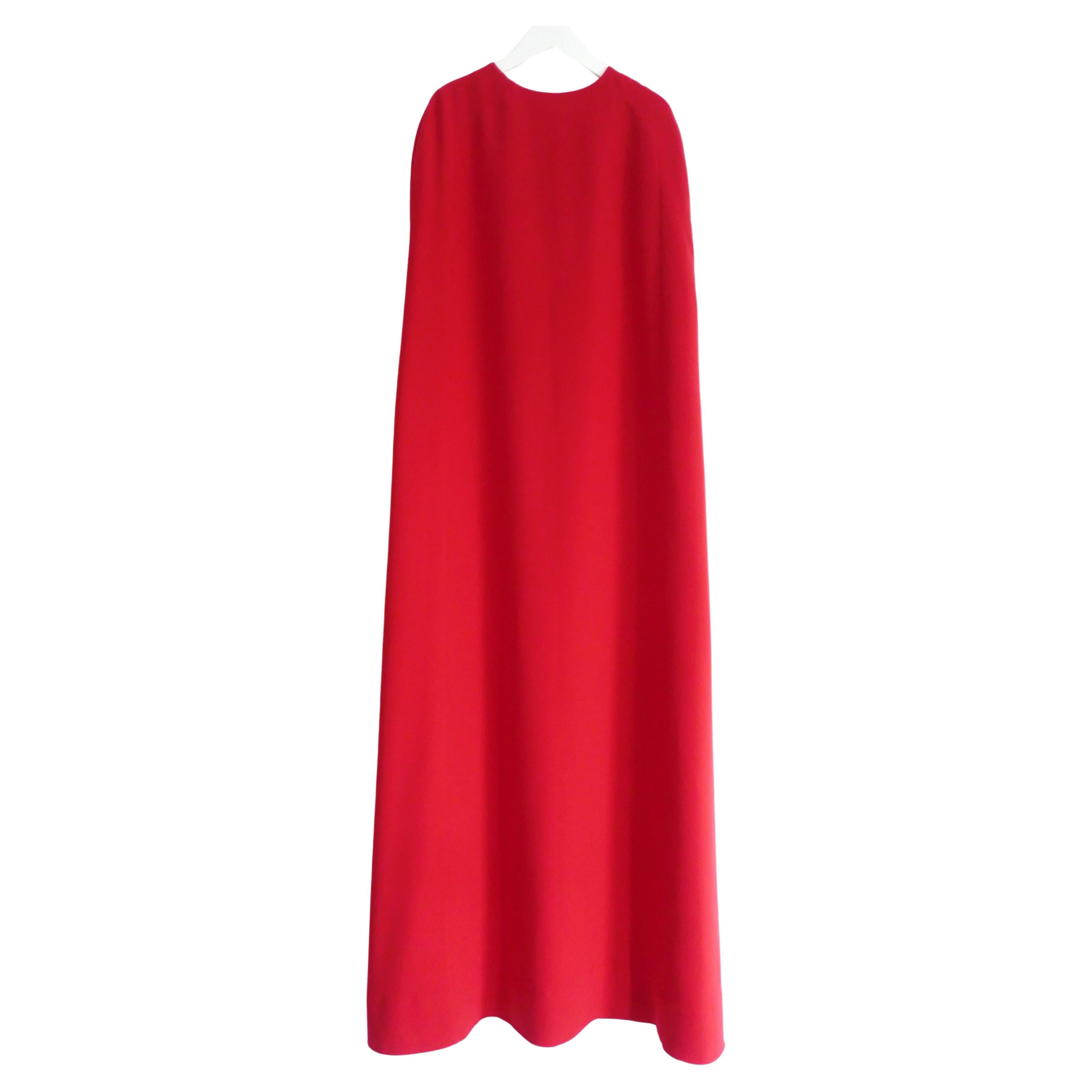  Valentino Pre-Fall 2014 Red Cape Gown Dress For Sale