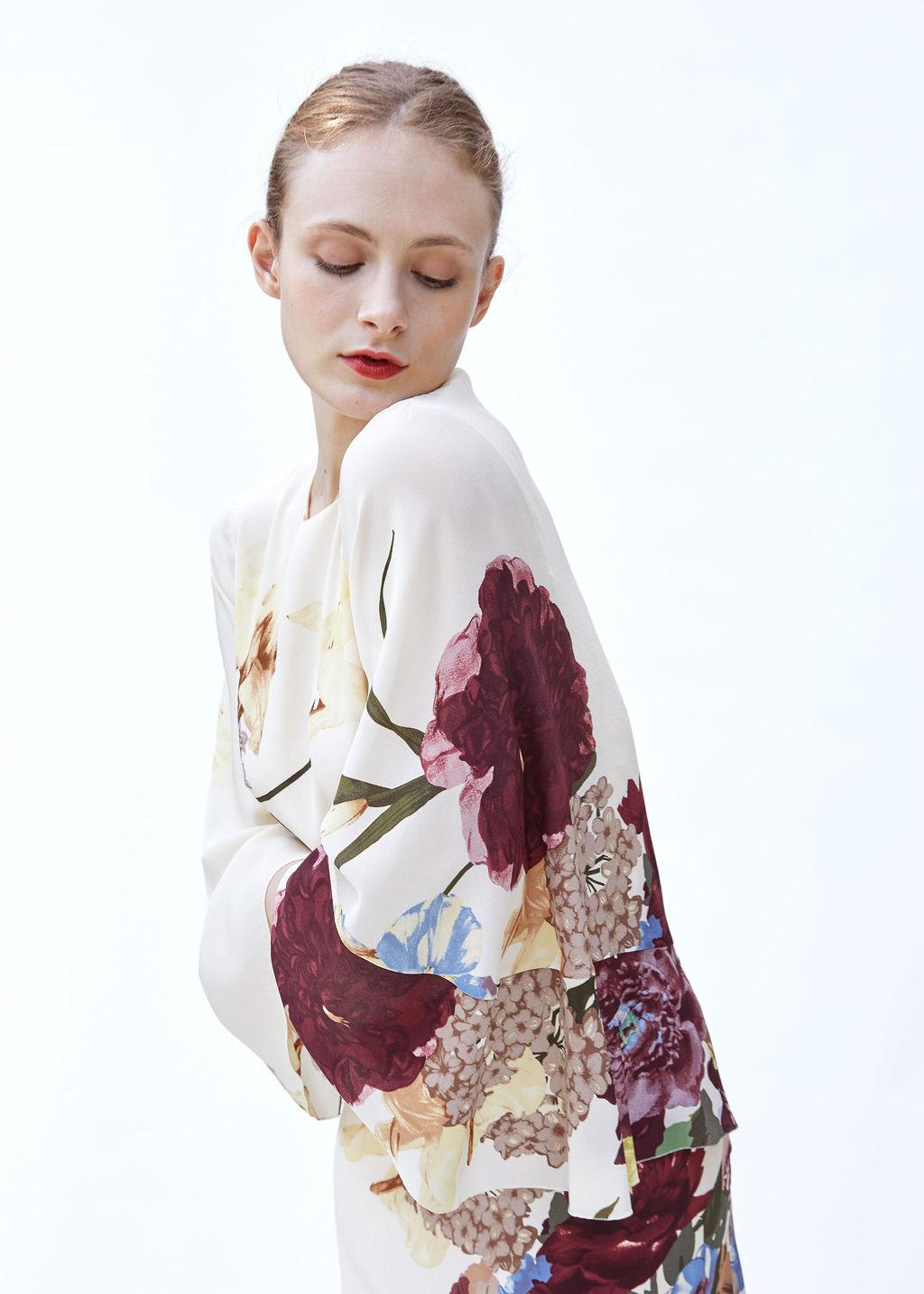 Valentino Pre Fall 2016 Floral Dress with Cape 2