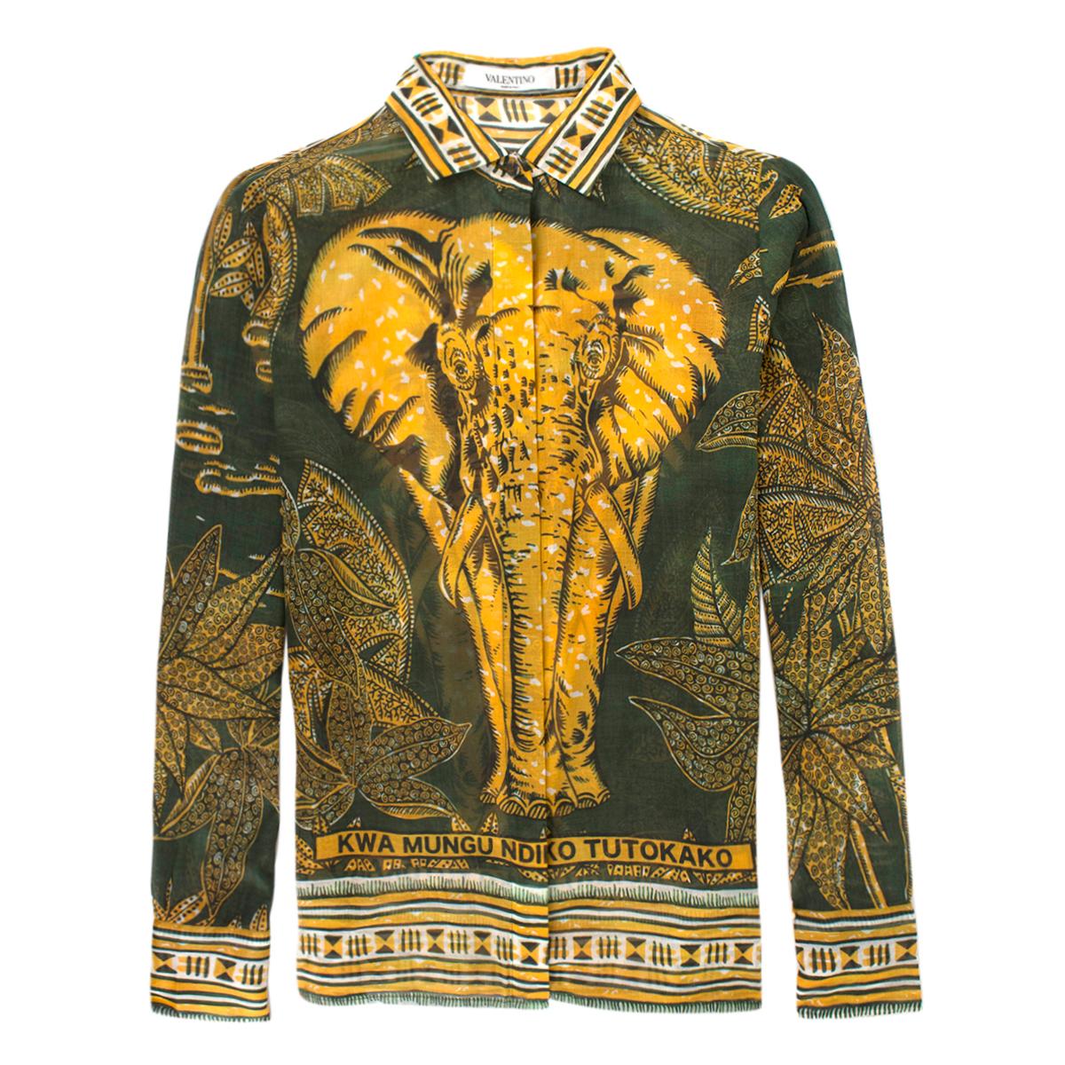 Brown Valentino Printed Cotton Muslin shirt IT 40