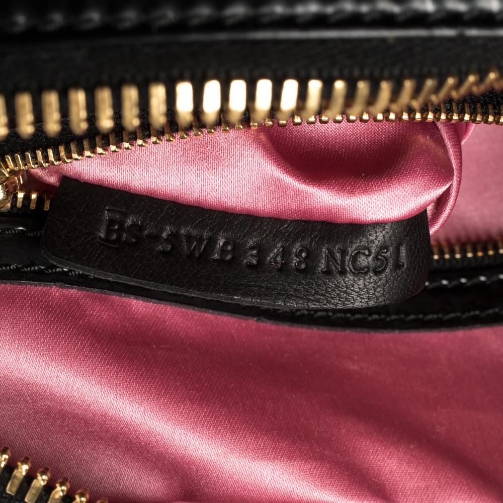 Valentino Printed Nylon and Leather Bow Boston Bag 3