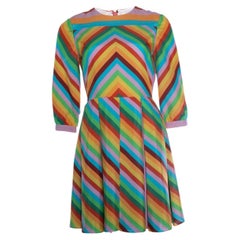 Valentino, Printed rainbow herringbone dress