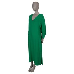 VALENTINO Pure green silk 2022 CADY KAFTAN MAXI Dress S