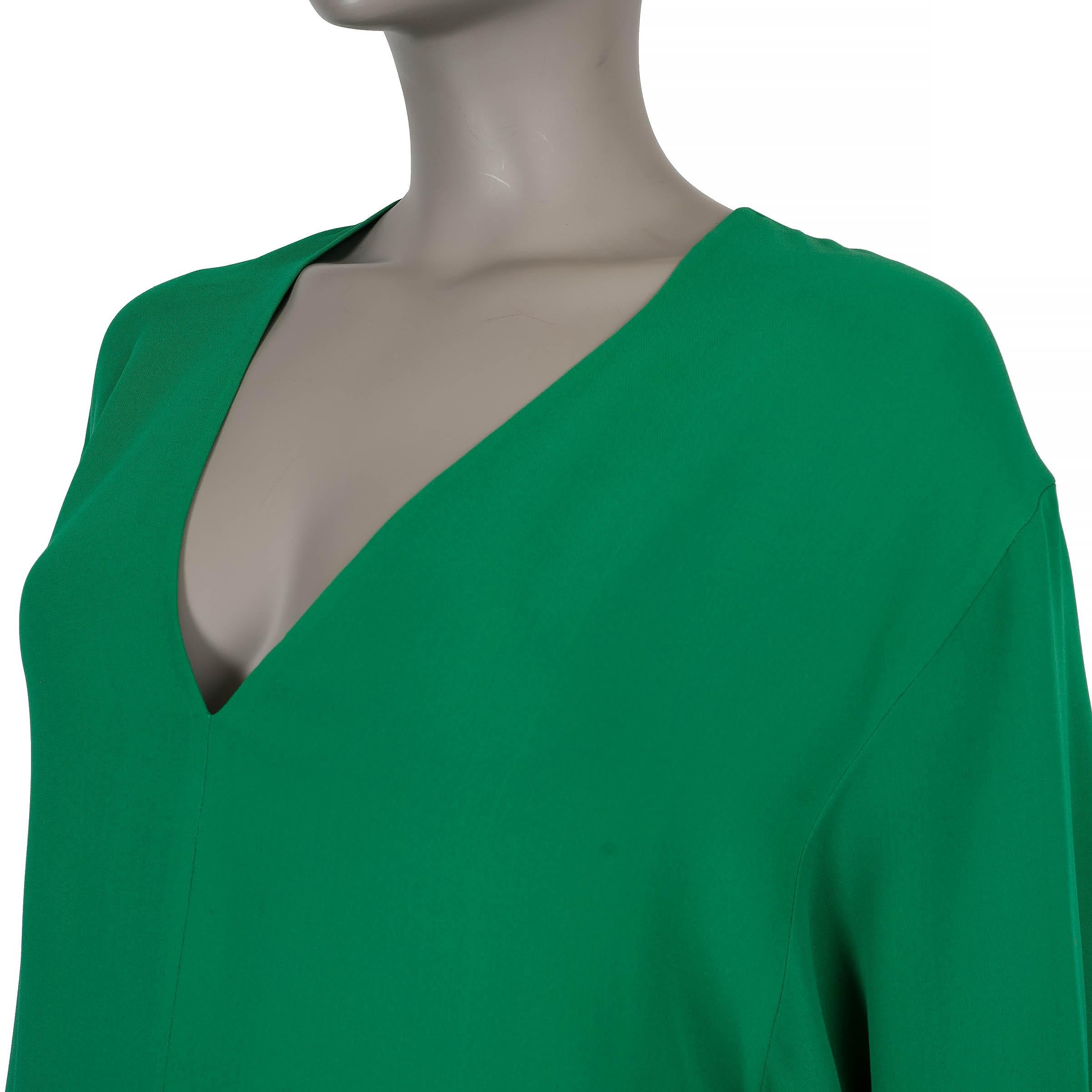 VALENTINO Pure green silk 2022 CADY KAFTAN MAXI Dress S In Excellent Condition For Sale In Zürich, CH