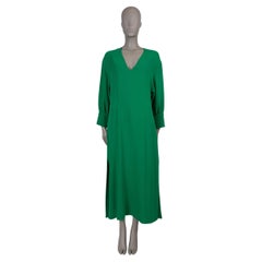 VALENTINO reine grüne Seide 2022 CADY KAFTAN MAXI Kleid S