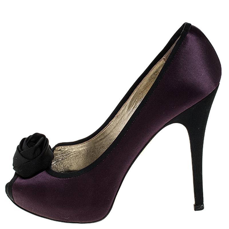 dark purple platform heels