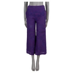 Valentino in cotone viola 2023 CULOTTE LARGHE EMBROIDERATE Pantaloni XS