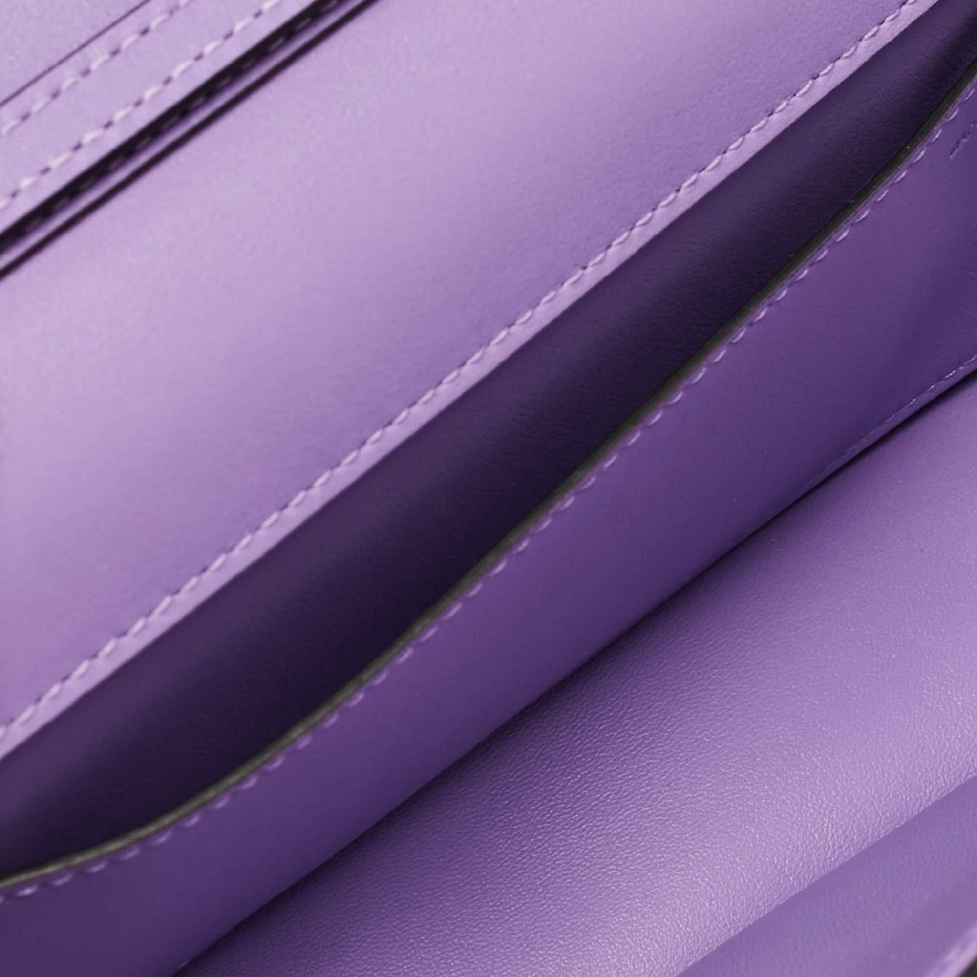 Valentino Purple Leather Loco Flap Shoulder Bag 2