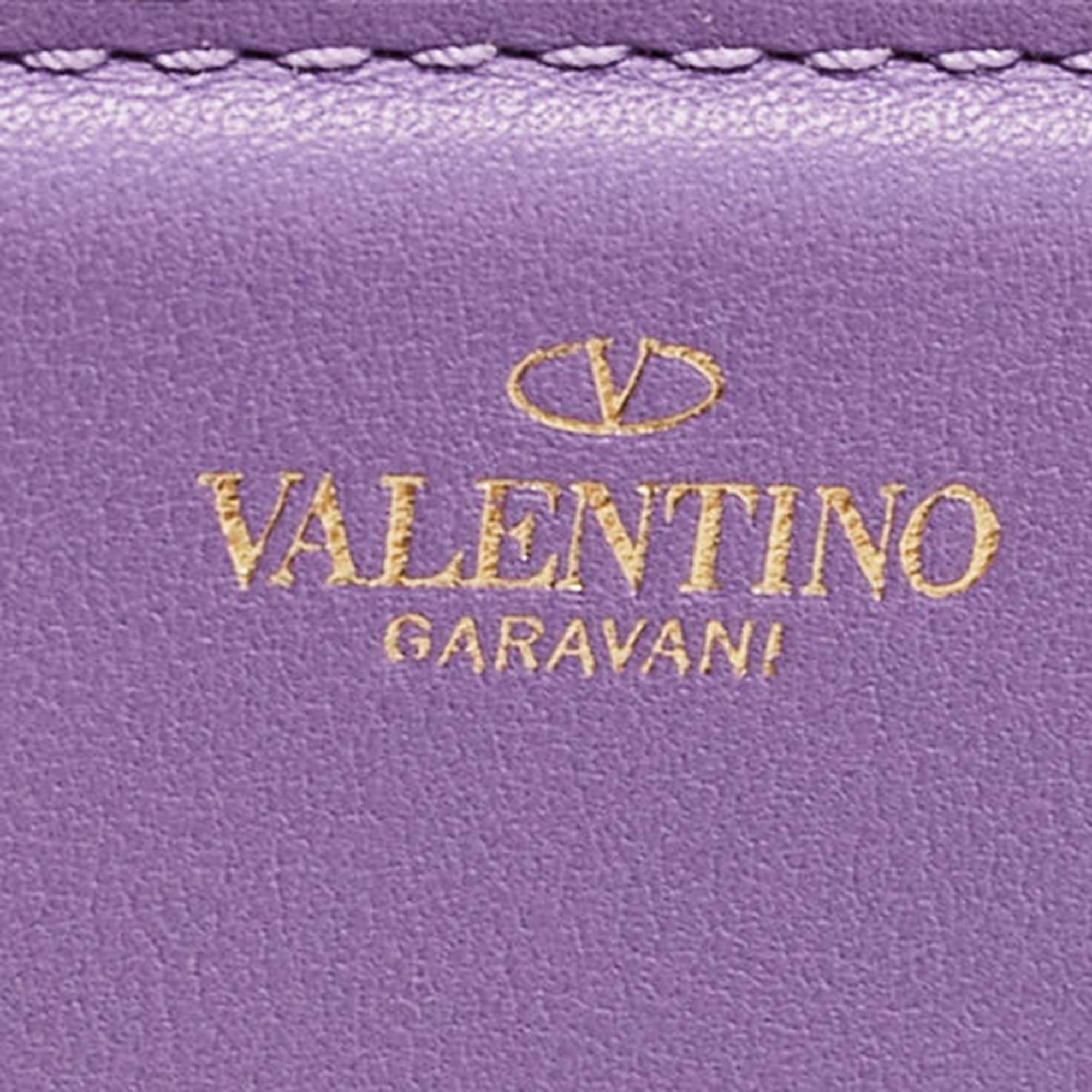 Valentino Purple Leather Loco Flap Shoulder Bag 3
