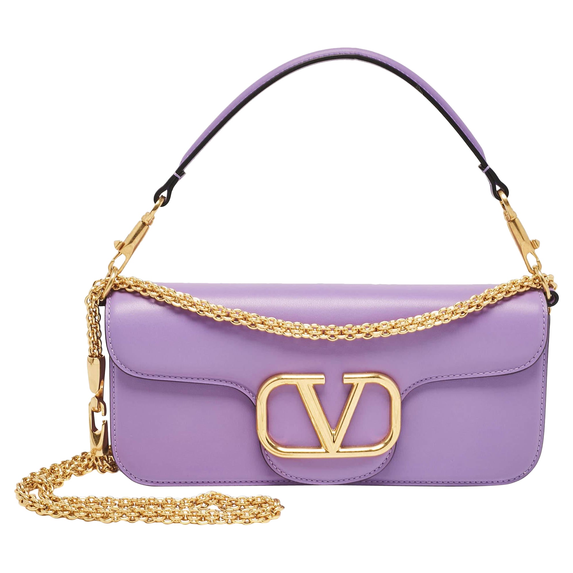 Valentino Borsa a tracolla Loco in pelle viola con pattina