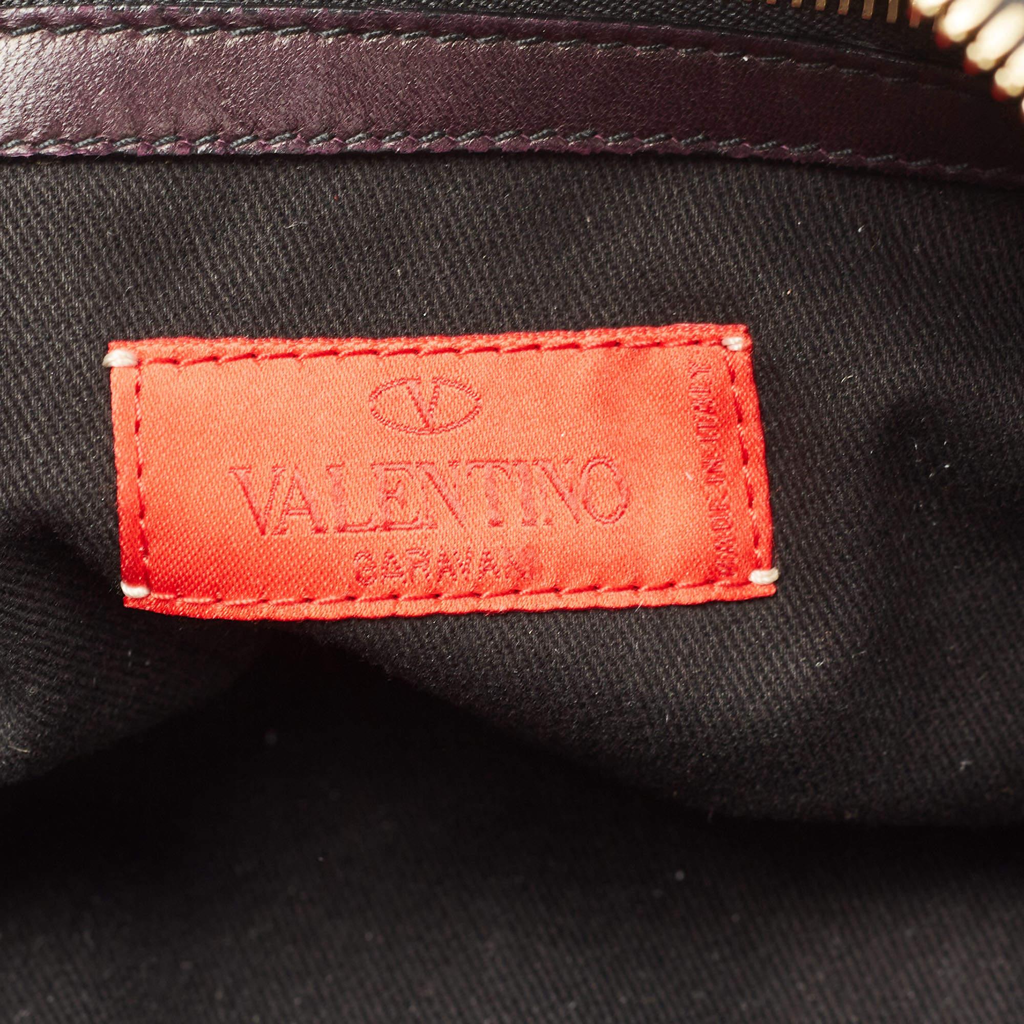 Valentino Purple Leather Petale Rose Dome Bag 3