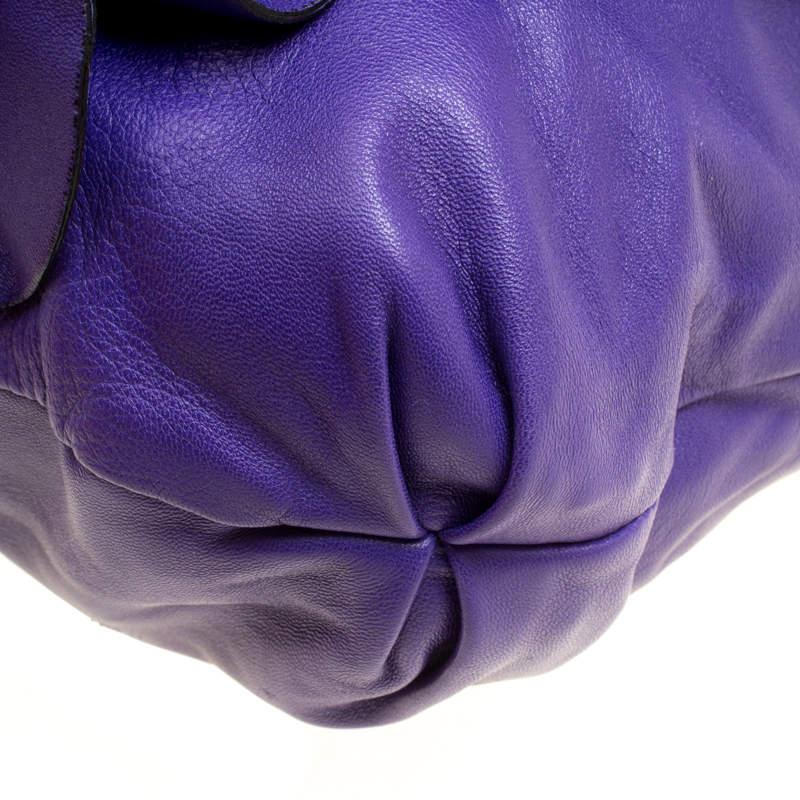 Valentino Purple Leather Petale Shopper Tote For Sale 4