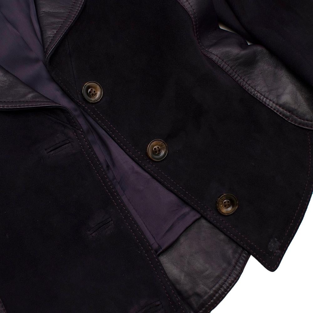 Valentino Purple Leather & Suede Tailored Jacket - Size US 6 In Excellent Condition In London, GB