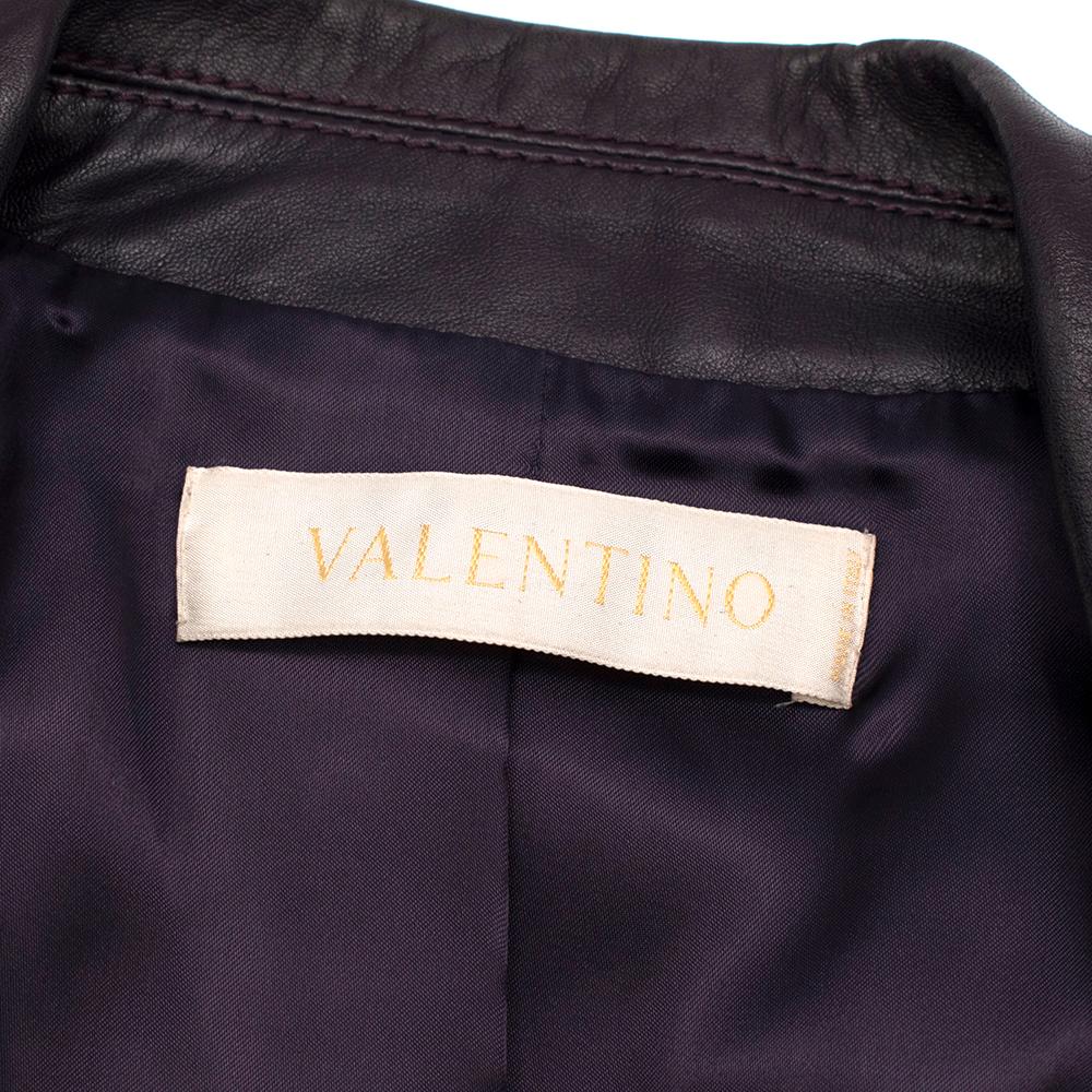 Valentino Purple Leather & Suede Tailored Jacket - Size US 6 1