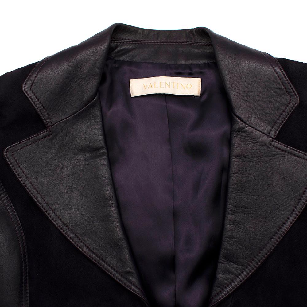 Valentino Purple Leather & Suede Tailored Jacket - Size US 6 2