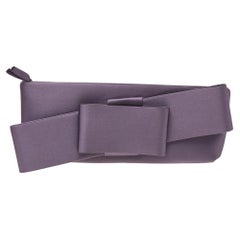 Valentino Purple Satin Pleated Bow Clutch