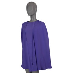 VALENTINO purple silk 2022 CAPE SLEEVE CADY MINI Dress 46 XL
