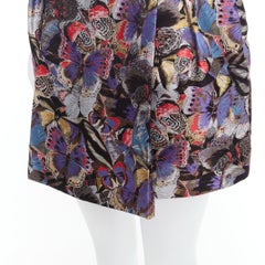 VALENTINO purple silk blend butterfly jacquard high waisted skirt IT38 XS