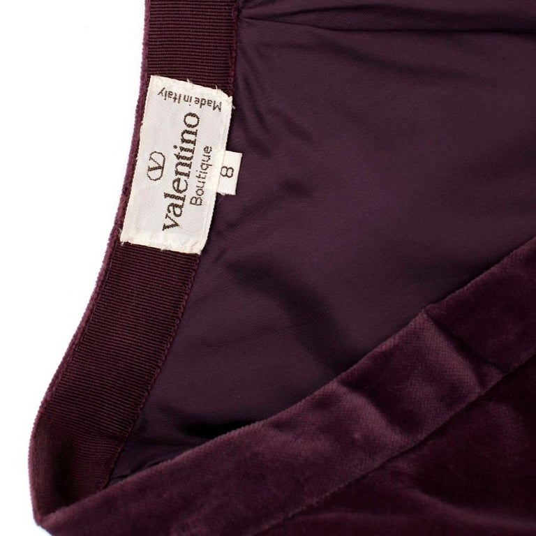 Valentino Purple Velvet A-Line Skirt - Size XS For Sale at 1stDibs