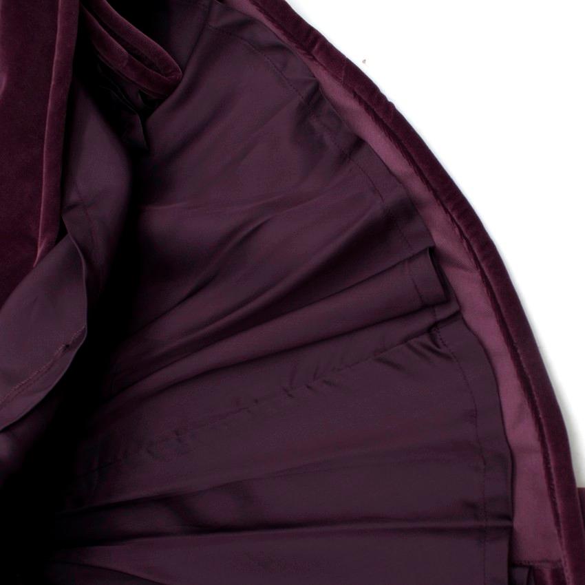 Black Valentino Purple Velvet A-Line Skirt - Size XS For Sale