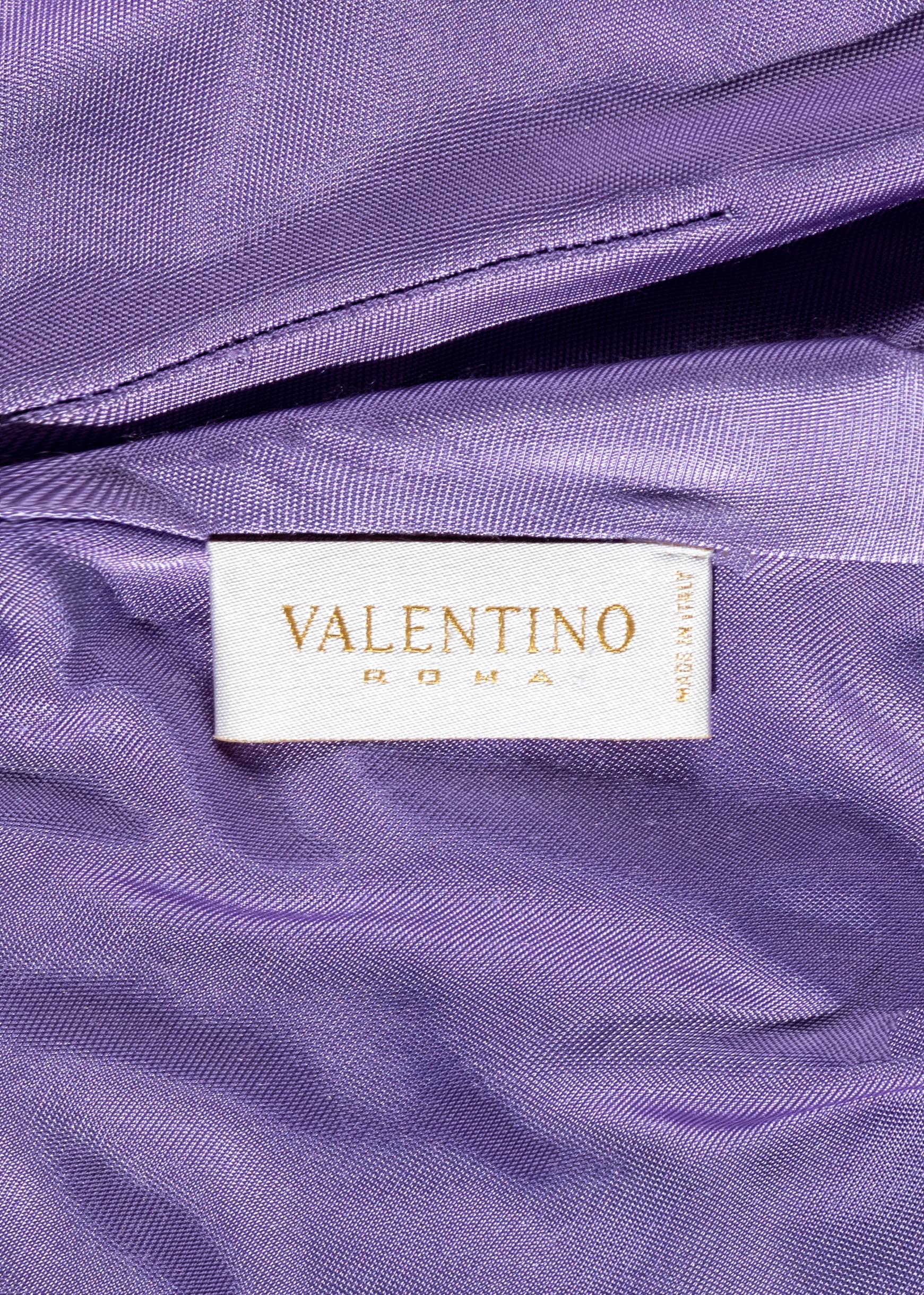 Valentino purple viscose open back dress with ties, c. 2000 5