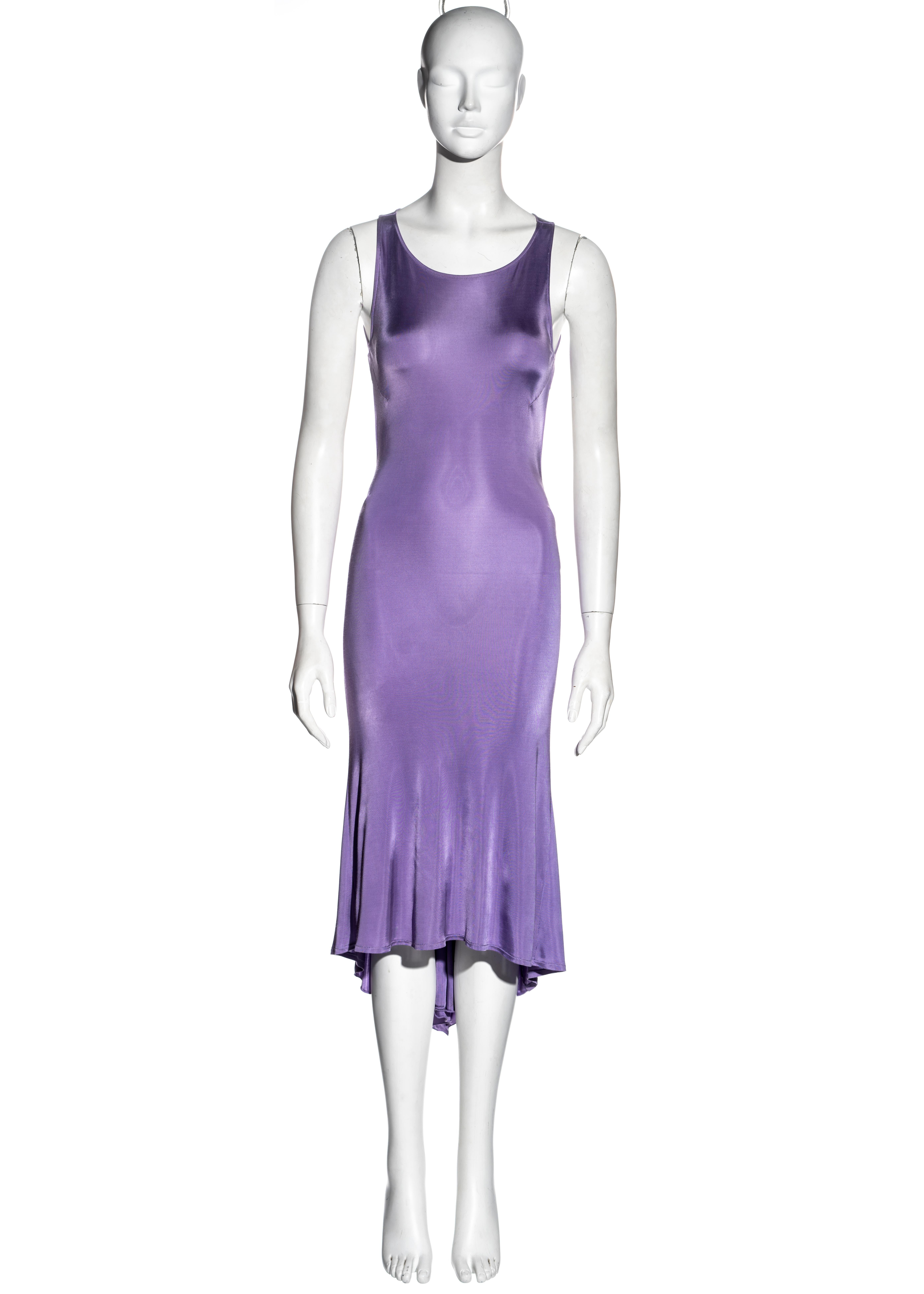 Valentino purple viscose open back dress with ties, c. 2000 1