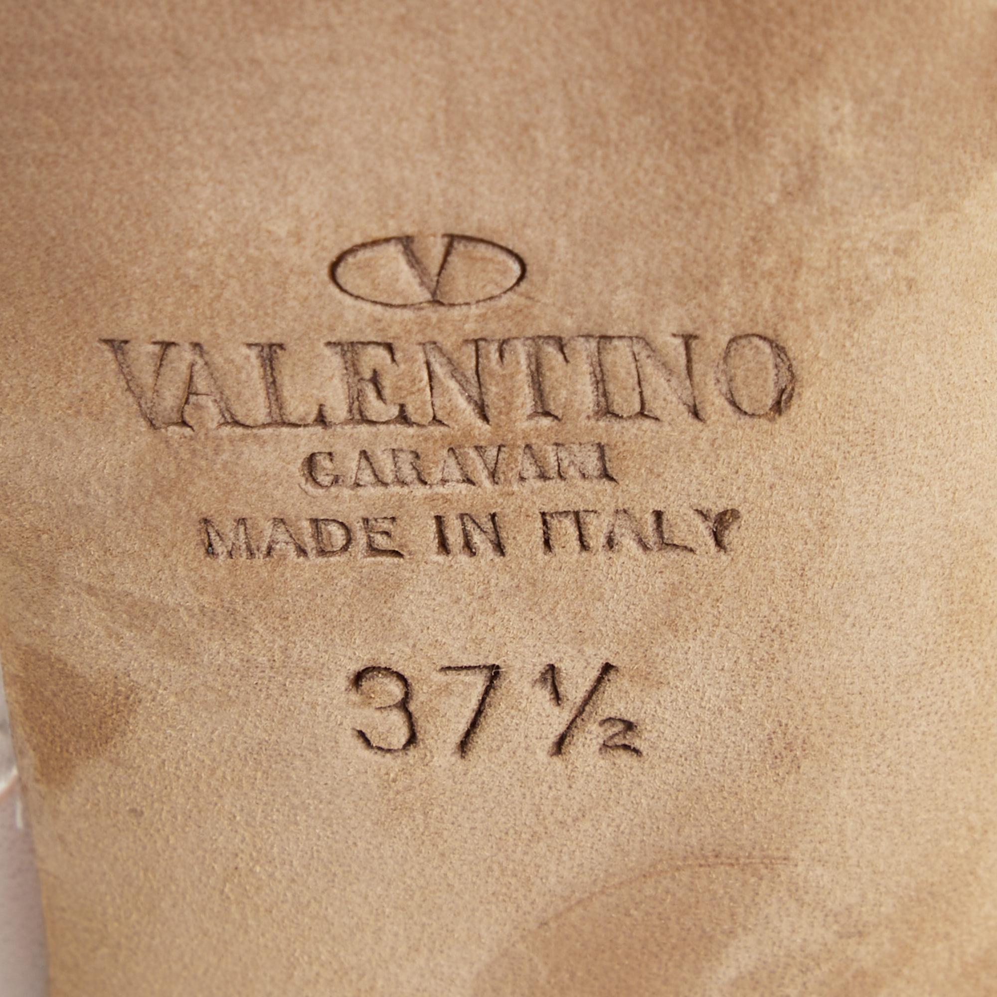 Valentino PVC Rockstud Heel Peep-Toe Slingback Sandals Size 37.5 1