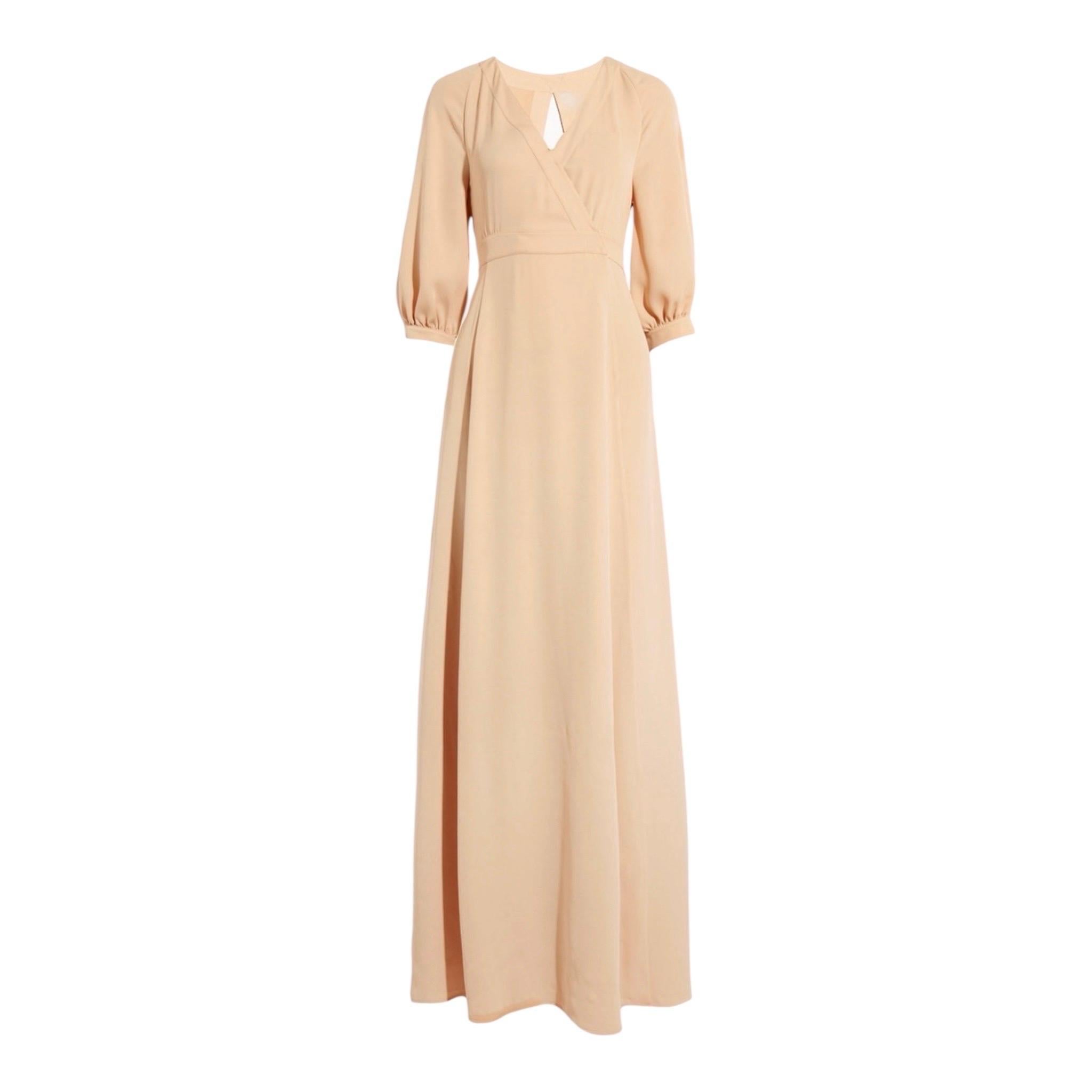 Valentino Raro 2013 Abito da Sera in Georgette di Seta Nuda 40 in vendita