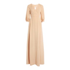 VALENTINO Rare 2013 Nude Silk Georgette Evening Gown Dress 40