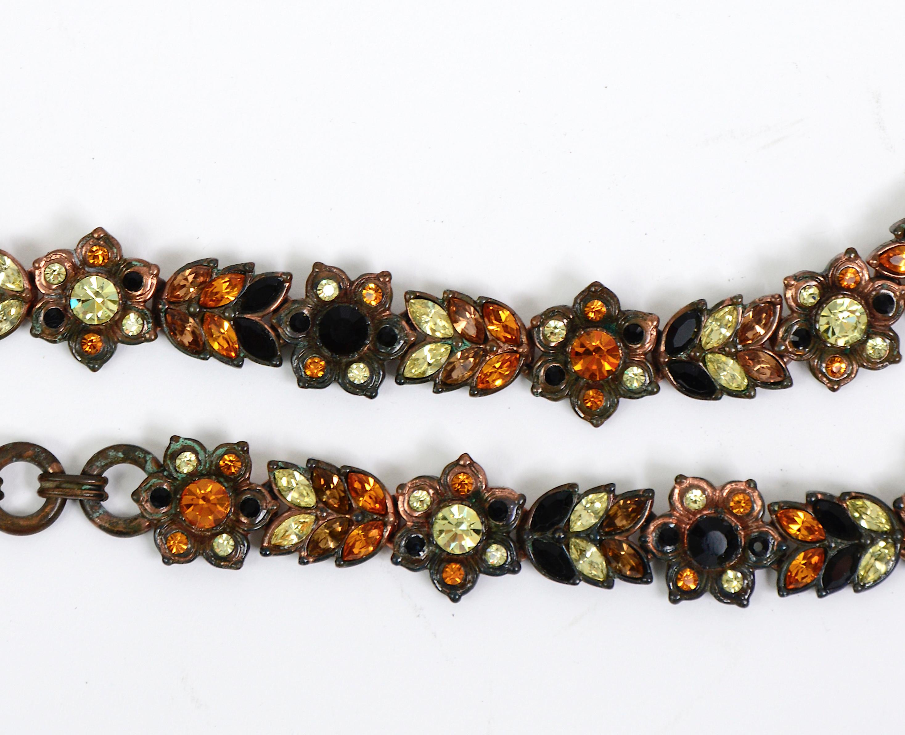 Valentino rare vintage 1970s crystal embellished multi colors jewelry belt For Sale 3