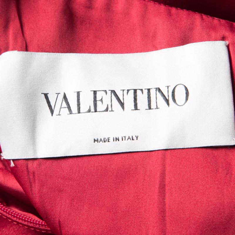 Valentino Red Bow Detail One Shoulder Dress M In Good Condition In Dubai, Al Qouz 2