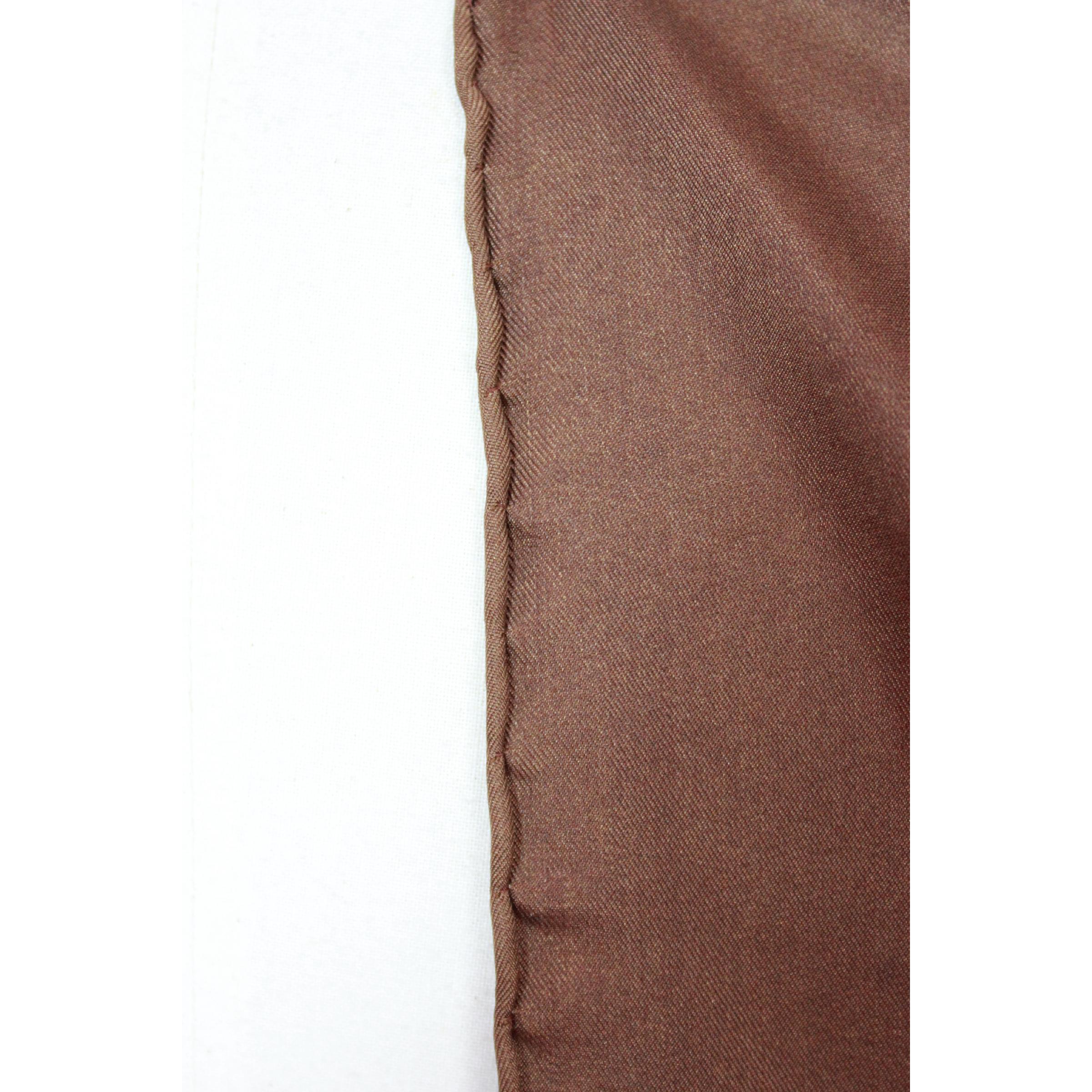 Valentino Red Brown Silk Floral Scarf 1980s 1