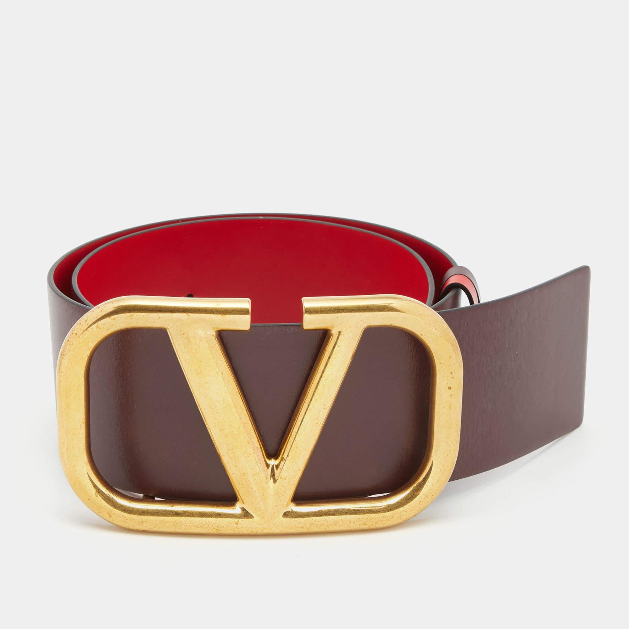 Belts are fine accessories to upgrade any basic look to a statement-making one. We particularly love this offering by Valentino. Formed using the finest materials, the belt has a well-made buckle and an impeccable finish.

Includes: Original
