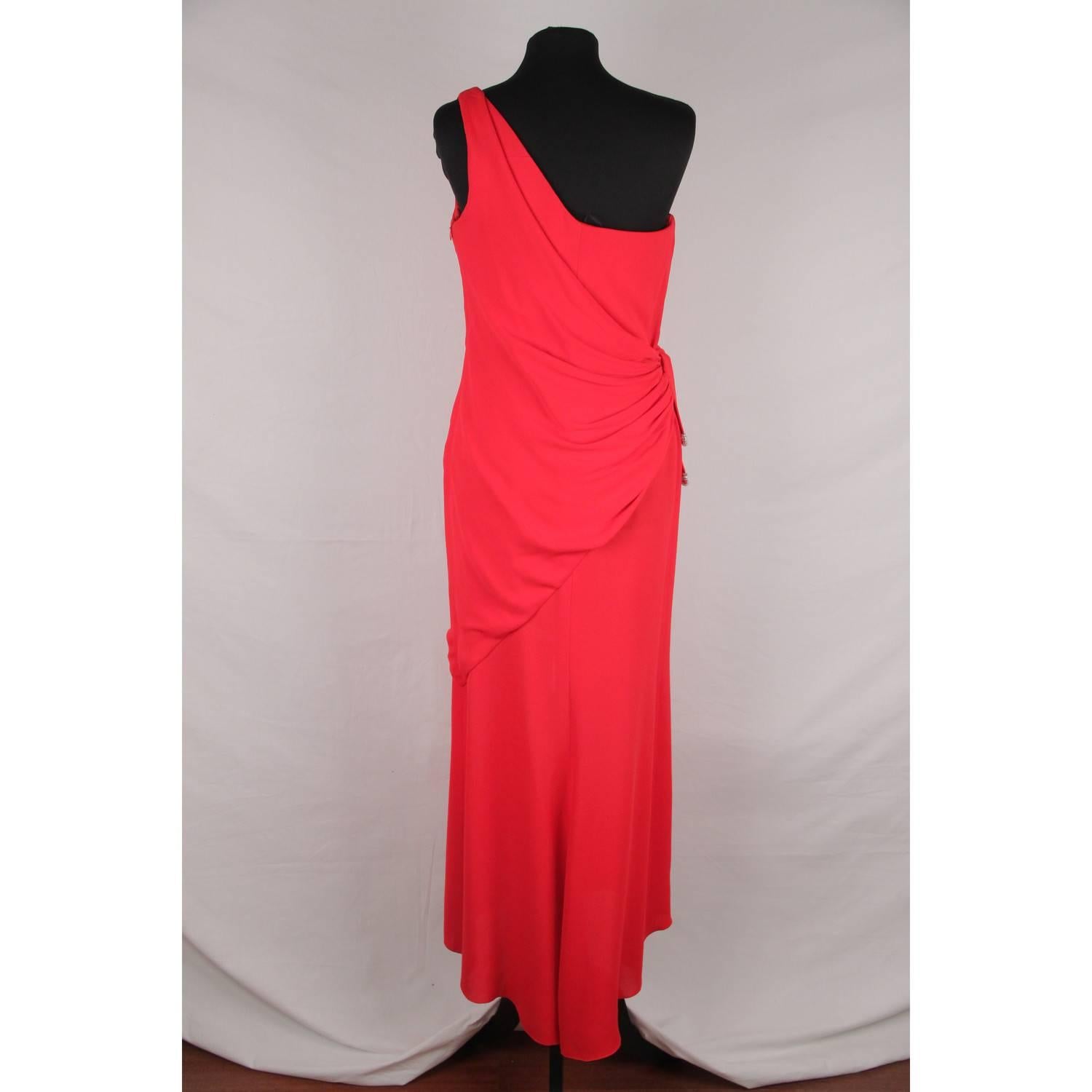 VALENTINO Red Chiffon ONE SHOULDER EVENING Gown DRESS Gown 1