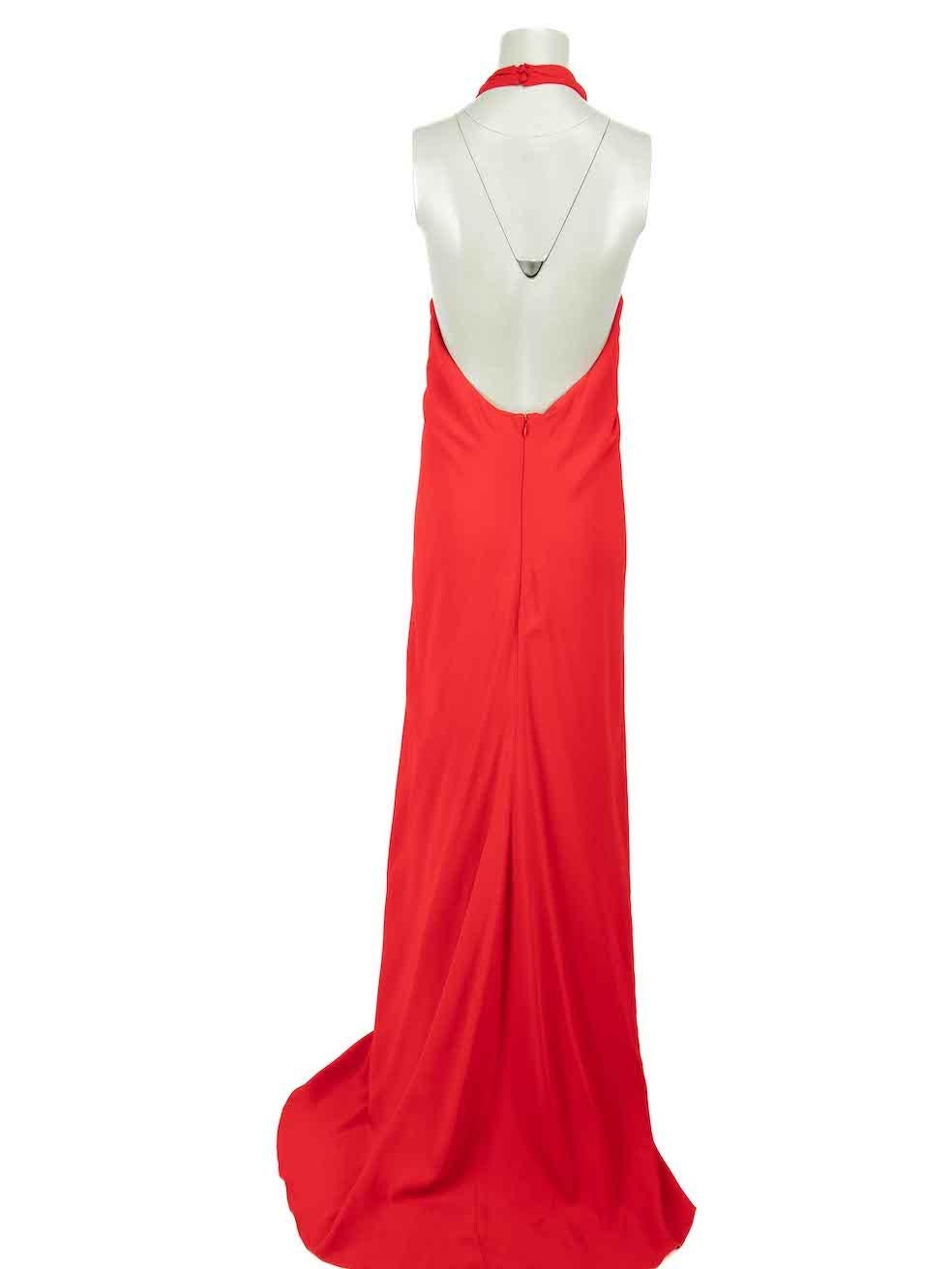 Valentino Red Knot Halterneck Gown Size XL In Excellent Condition In London, GB