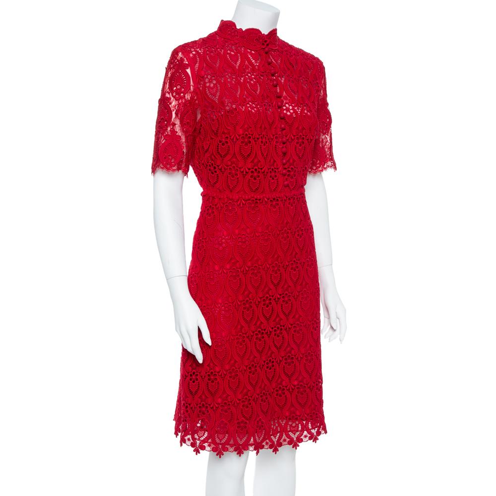 red lace sheath dress