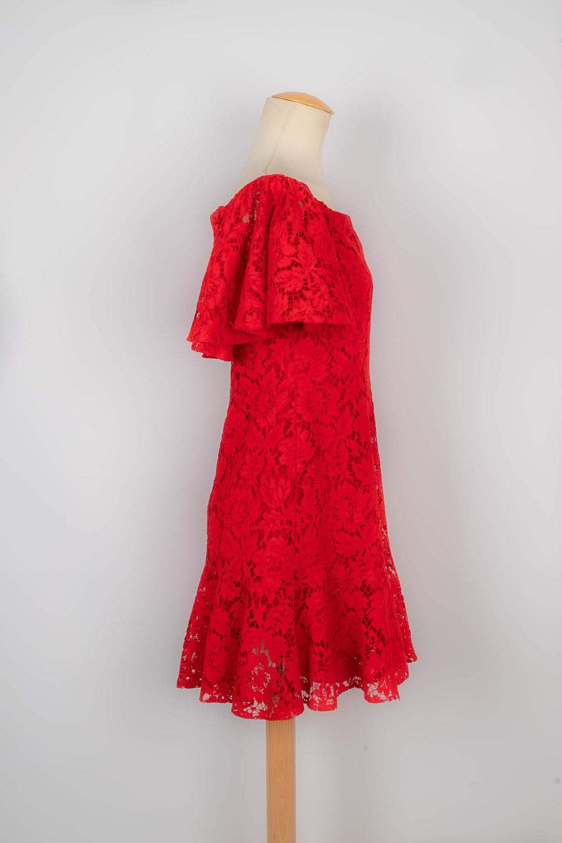 Women's Valentino Red Lace Dress For Sale