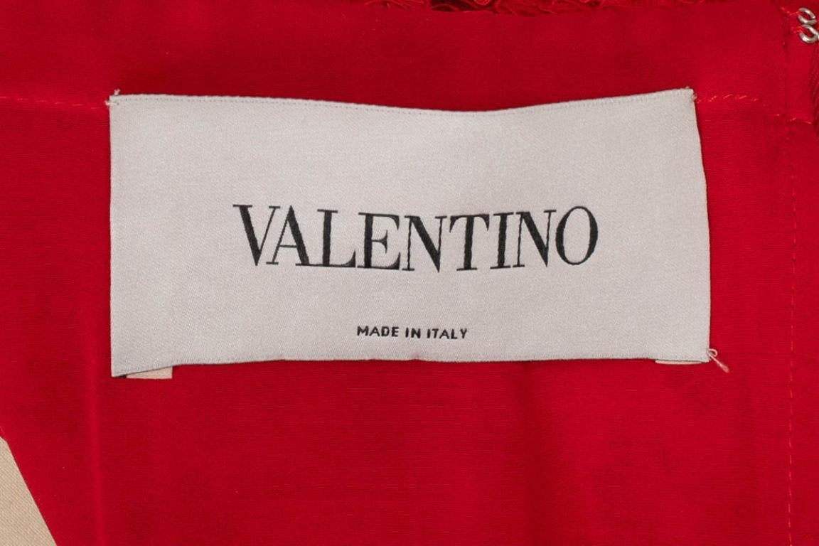 Valentino Red Lace Dress For Sale 4