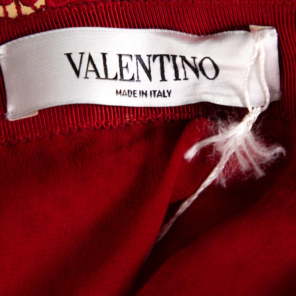 Valentino Red Lace Short Skirt L 1
