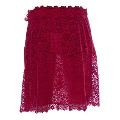 Valentino Red Lace Short Skirt L