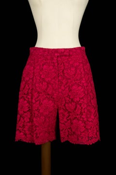 Valentino red lace shorts