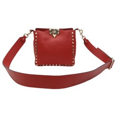 Valentino Red Leathe Mini Vitello Stampa Shoulder Bag