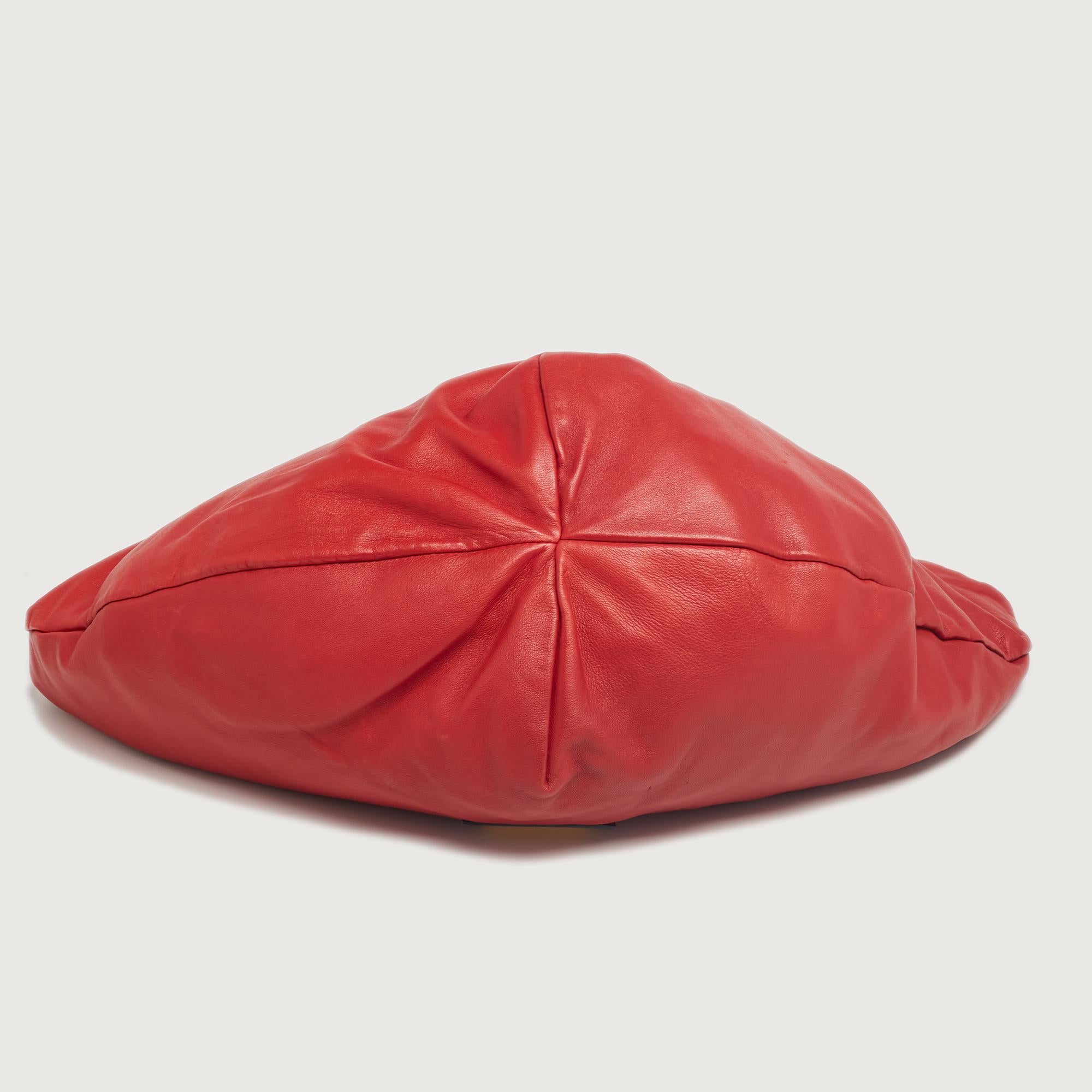 Valentino Red Leather 360 Bow Hobo 1