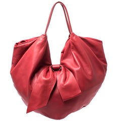 Valentino Red Leather 360 Bow Hobo