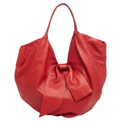 Valentino Red Leather 360 Bow Hobo