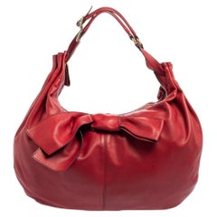 Valentino Red Patent Leather Bow Tote Shoulder bag ref.122124 - Joli Closet