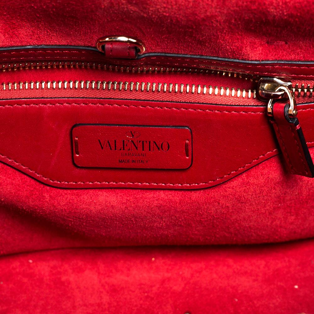 Valentino Red Leather Demilune Tote 6
