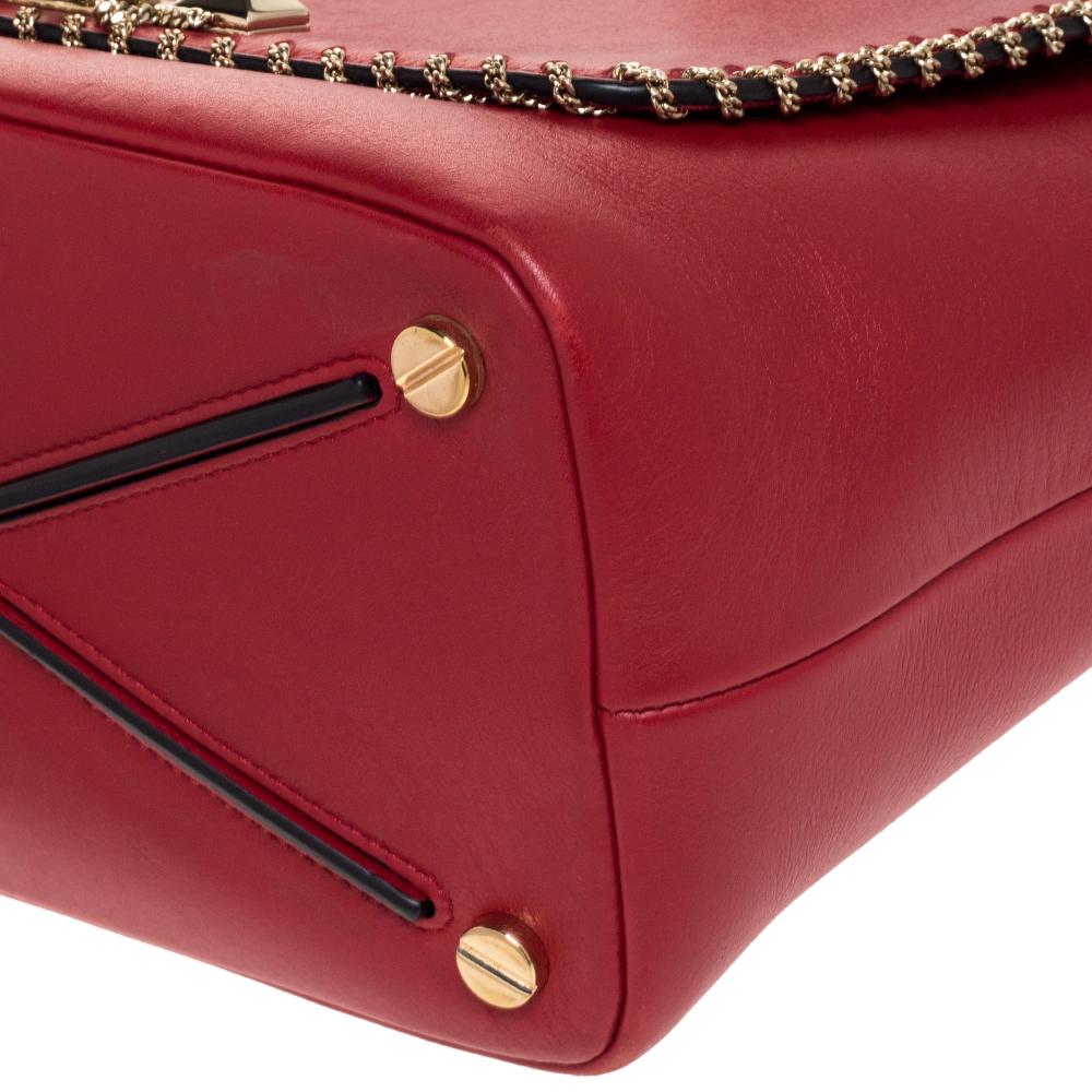 Valentino Red Leather Demilune Tote 5